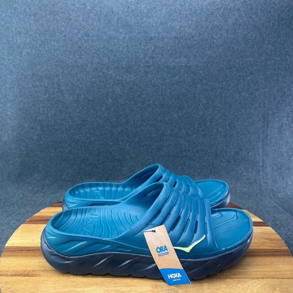 Hoka One One Ora Recovery Slide Blue Coral Butterfly 1099673 Mens 13 NEW